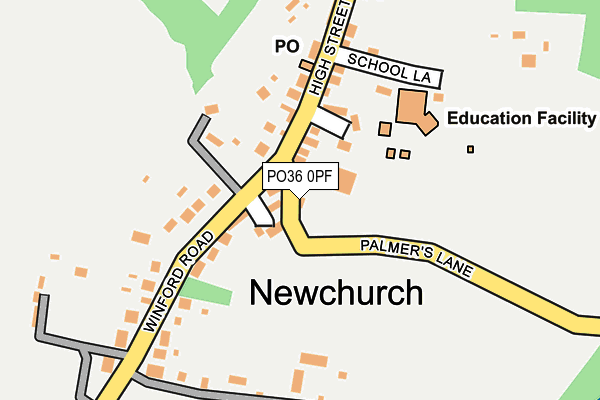 PO36 0PF map - OS OpenMap – Local (Ordnance Survey)