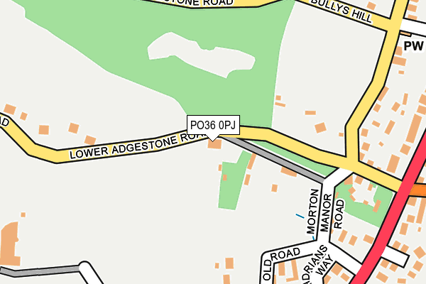 PO36 0PJ map - OS OpenMap – Local (Ordnance Survey)