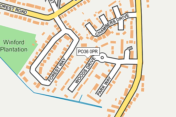 PO36 0PR map - OS OpenMap – Local (Ordnance Survey)
