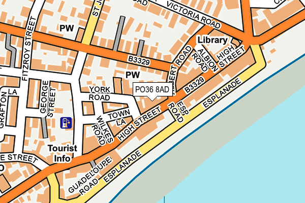 PO36 8AD map - OS OpenMap – Local (Ordnance Survey)