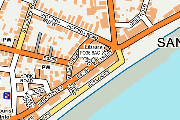 PO36 8AG map - OS OpenMap – Local (Ordnance Survey)