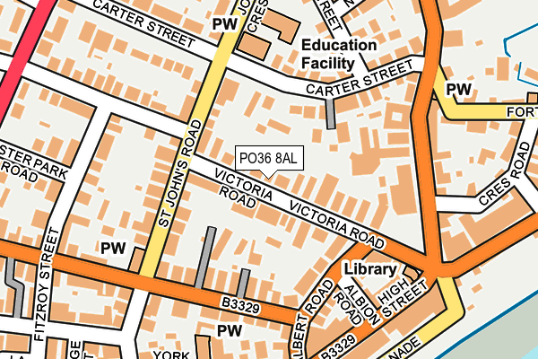 PO36 8AL map - OS OpenMap – Local (Ordnance Survey)