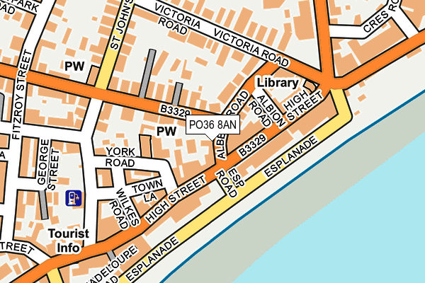 PO36 8AN map - OS OpenMap – Local (Ordnance Survey)