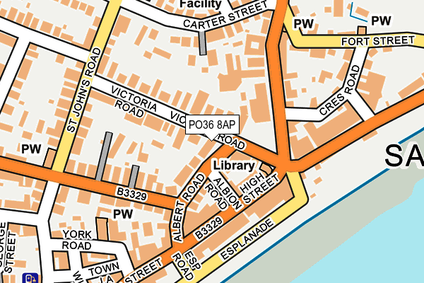 PO36 8AP map - OS OpenMap – Local (Ordnance Survey)