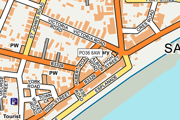 PO36 8AW map - OS OpenMap – Local (Ordnance Survey)