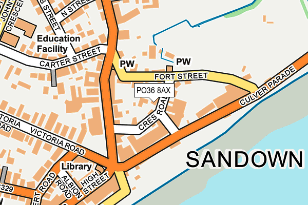 PO36 8AX map - OS OpenMap – Local (Ordnance Survey)