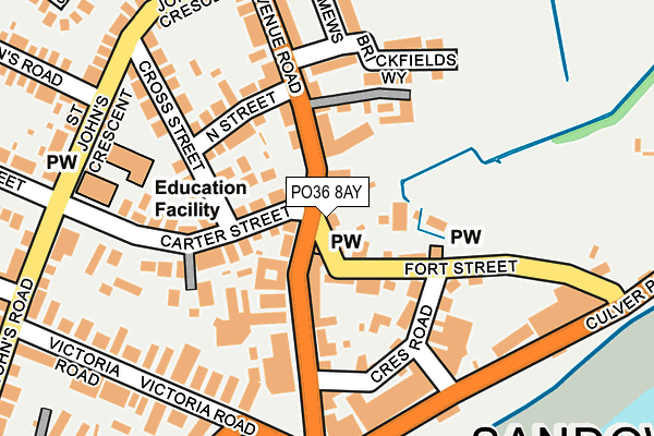 PO36 8AY map - OS OpenMap – Local (Ordnance Survey)