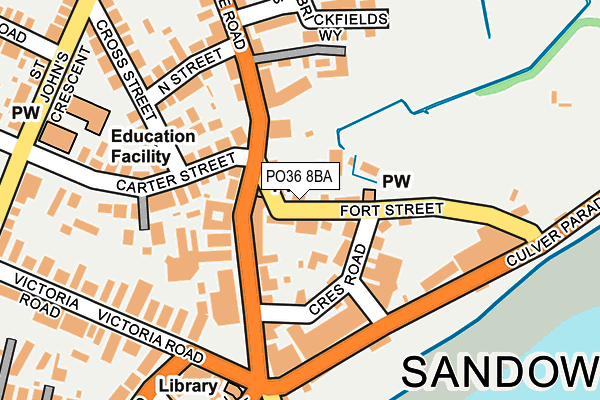 PO36 8BA map - OS OpenMap – Local (Ordnance Survey)