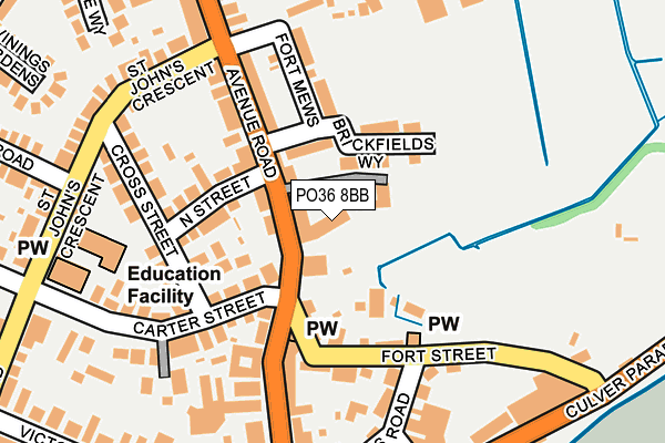 PO36 8BB map - OS OpenMap – Local (Ordnance Survey)