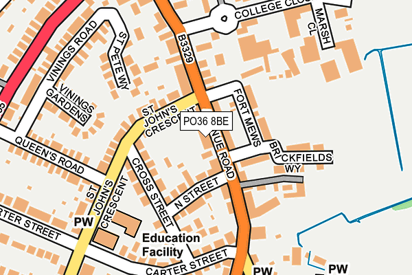 PO36 8BE map - OS OpenMap – Local (Ordnance Survey)