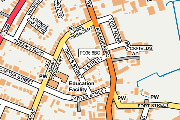 PO36 8BG map - OS OpenMap – Local (Ordnance Survey)