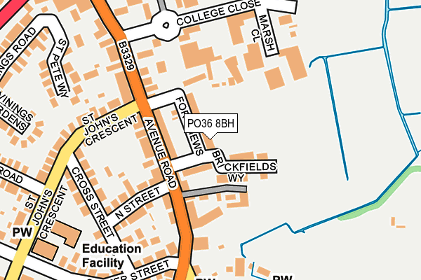 PO36 8BH map - OS OpenMap – Local (Ordnance Survey)