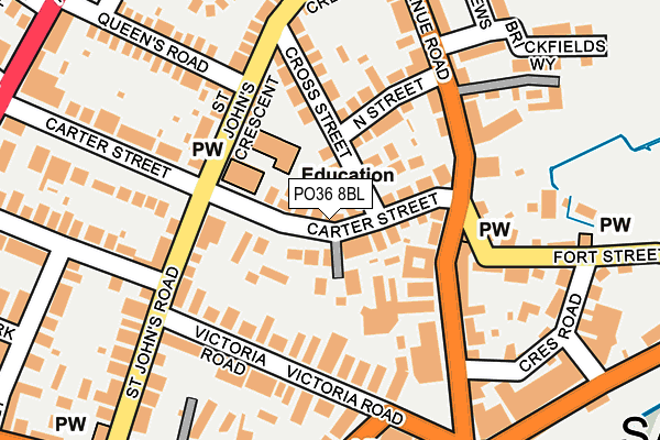 PO36 8BL map - OS OpenMap – Local (Ordnance Survey)