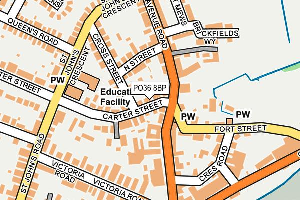 PO36 8BP map - OS OpenMap – Local (Ordnance Survey)