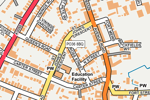 PO36 8BQ map - OS OpenMap – Local (Ordnance Survey)