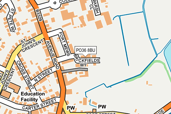 PO36 8BU map - OS OpenMap – Local (Ordnance Survey)