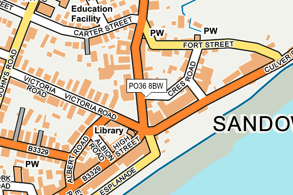 PO36 8BW map - OS OpenMap – Local (Ordnance Survey)