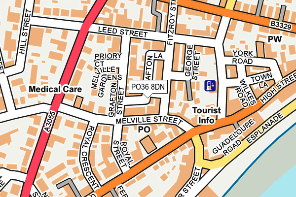 PO36 8DN map - OS OpenMap – Local (Ordnance Survey)