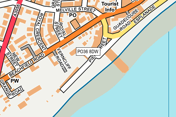 PO36 8DW map - OS OpenMap – Local (Ordnance Survey)