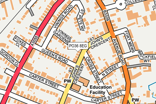 PO36 8EG map - OS OpenMap – Local (Ordnance Survey)