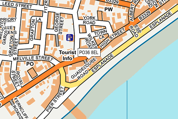 PO36 8EL map - OS OpenMap – Local (Ordnance Survey)