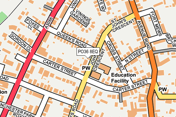 PO36 8EQ map - OS OpenMap – Local (Ordnance Survey)