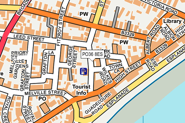 PO36 8ES map - OS OpenMap – Local (Ordnance Survey)