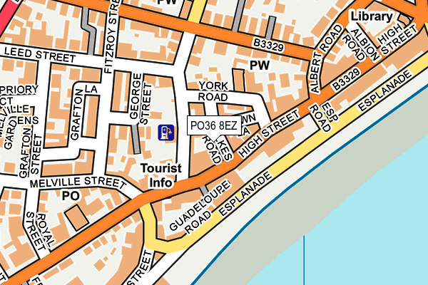 PO36 8EZ map - OS OpenMap – Local (Ordnance Survey)