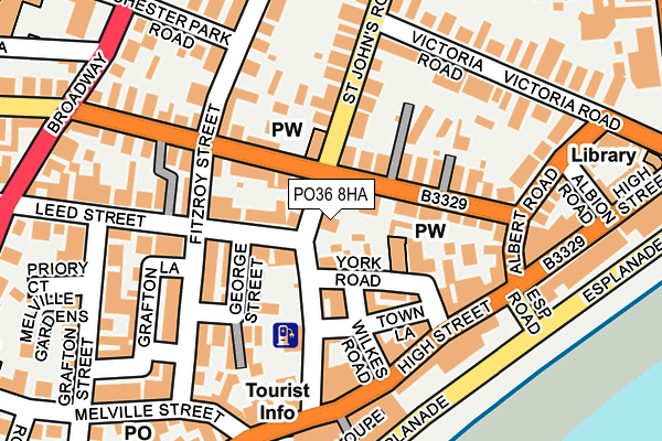 PO36 8HA map - OS OpenMap – Local (Ordnance Survey)