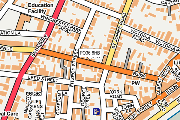 PO36 8HB map - OS OpenMap – Local (Ordnance Survey)