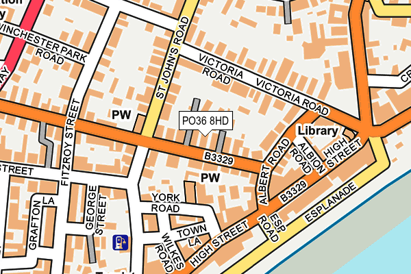 PO36 8HD map - OS OpenMap – Local (Ordnance Survey)