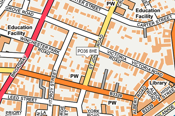 PO36 8HE map - OS OpenMap – Local (Ordnance Survey)