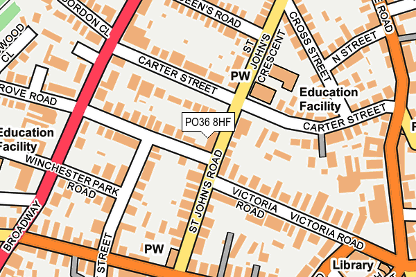 PO36 8HF map - OS OpenMap – Local (Ordnance Survey)