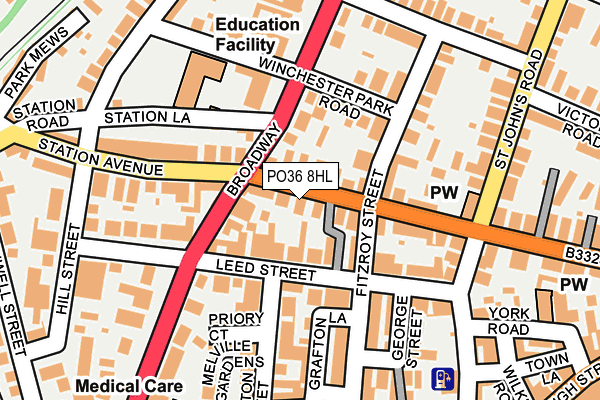 PO36 8HL map - OS OpenMap – Local (Ordnance Survey)