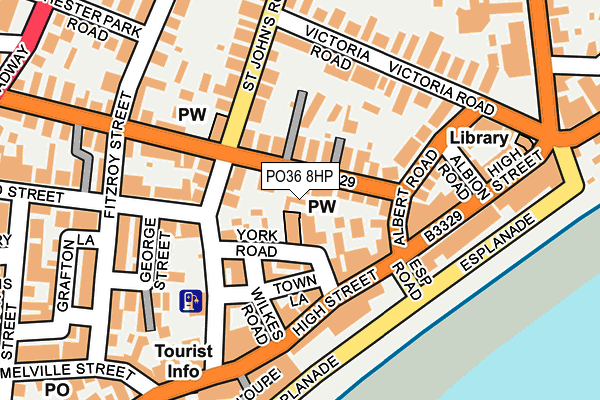 PO36 8HP map - OS OpenMap – Local (Ordnance Survey)