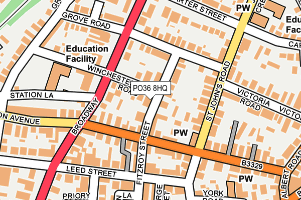 PO36 8HQ map - OS OpenMap – Local (Ordnance Survey)