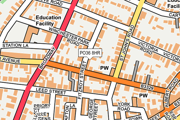 PO36 8HR map - OS OpenMap – Local (Ordnance Survey)