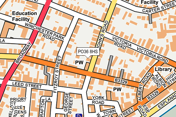 PO36 8HS map - OS OpenMap – Local (Ordnance Survey)