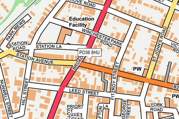 PO36 8HU map - OS OpenMap – Local (Ordnance Survey)