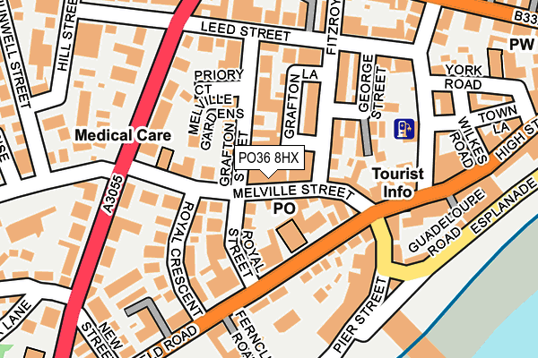 PO36 8HX map - OS OpenMap – Local (Ordnance Survey)