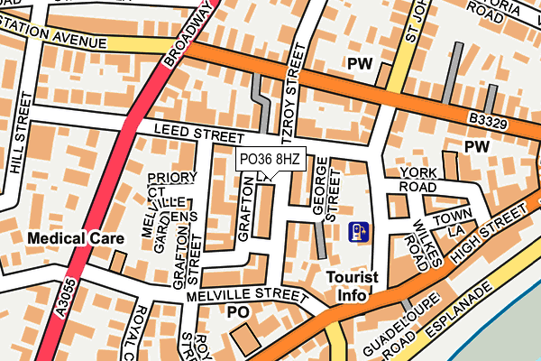 PO36 8HZ map - OS OpenMap – Local (Ordnance Survey)