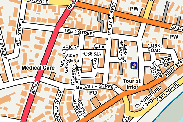 PO36 8JA map - OS OpenMap – Local (Ordnance Survey)