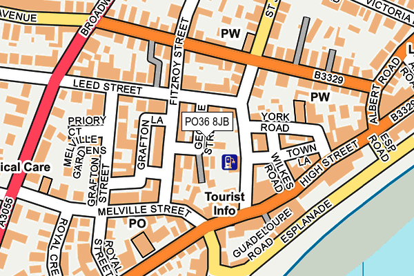 PO36 8JB map - OS OpenMap – Local (Ordnance Survey)