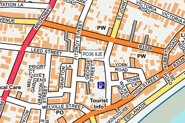 PO36 8JE map - OS OpenMap – Local (Ordnance Survey)