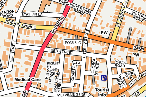 PO36 8JG map - OS OpenMap – Local (Ordnance Survey)