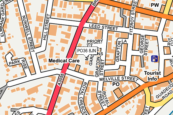 PO36 8JN map - OS OpenMap – Local (Ordnance Survey)