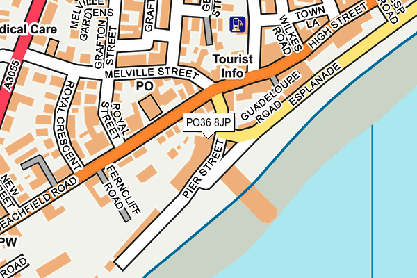 PO36 8JP map - OS OpenMap – Local (Ordnance Survey)