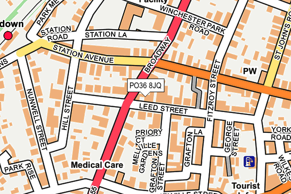 PO36 8JQ map - OS OpenMap – Local (Ordnance Survey)