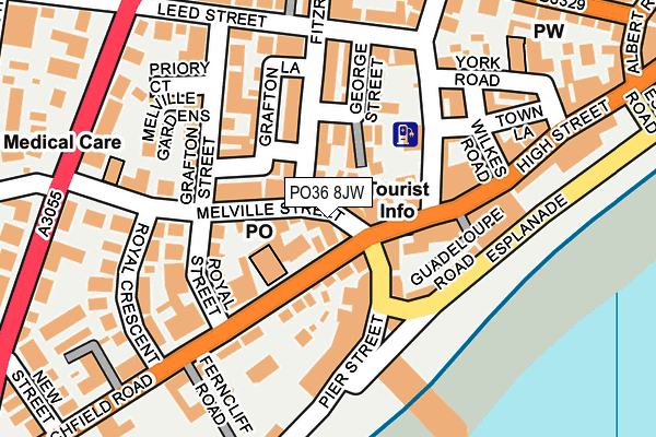 PO36 8JW map - OS OpenMap – Local (Ordnance Survey)