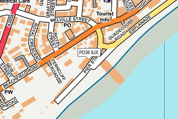 PO36 8JX map - OS OpenMap – Local (Ordnance Survey)